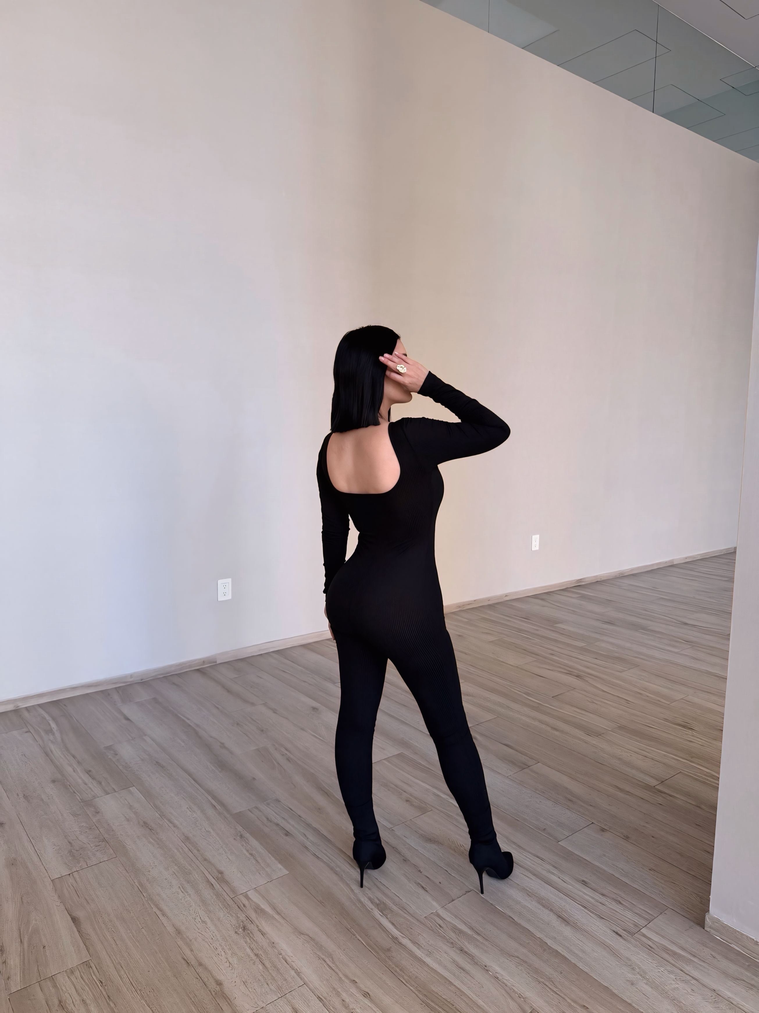 Women Long Sleeve Workout Jumpsuit Romper Bottom Pants Bodysuit Bodycon Sexy One Piece