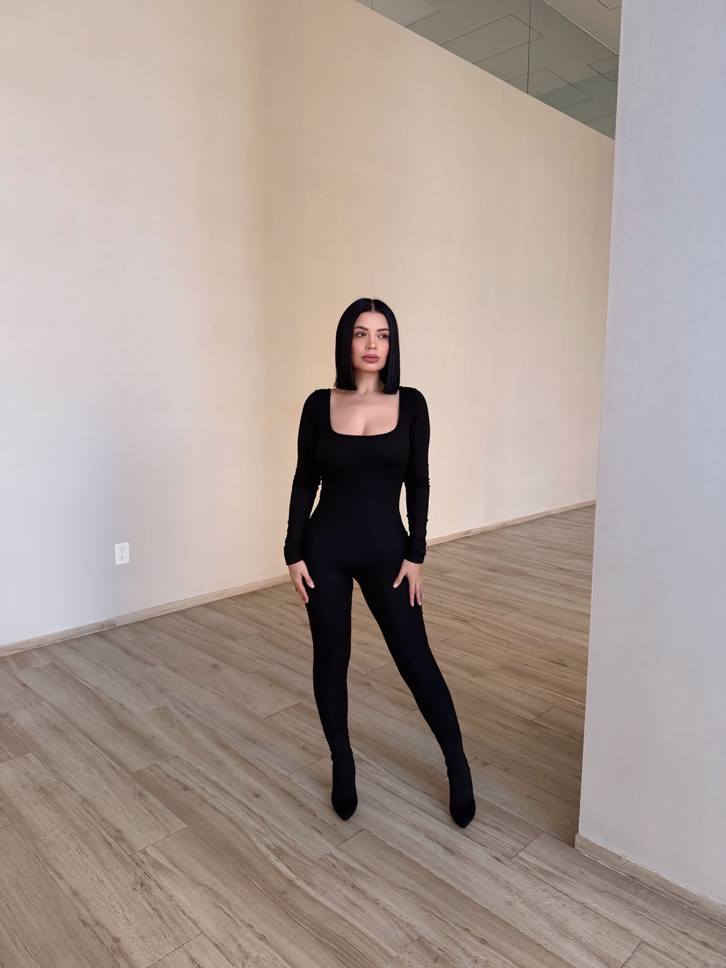 Women Long Sleeve Workout Jumpsuit Romper Bottom Pants Bodysuit Bodycon Sexy One Piece