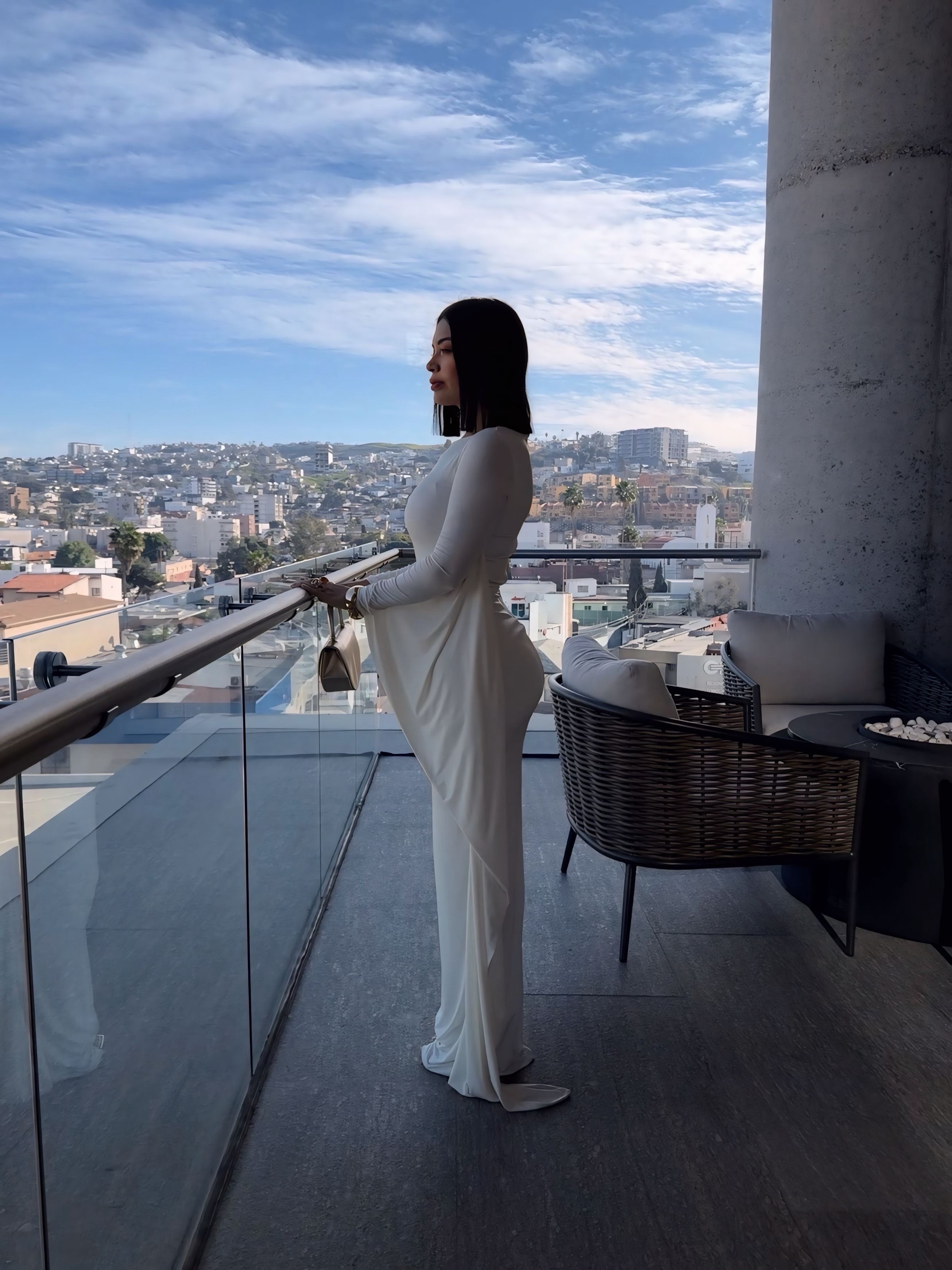 Women's Elegant High Flare Sleeve Formal Evening Gowns Maxi Dress with Cape