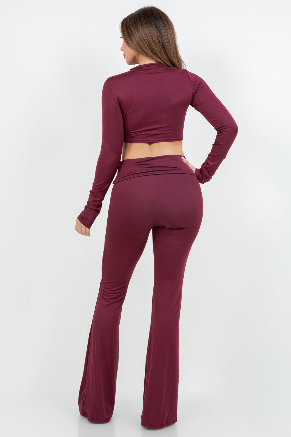 Women's Solid Mock Neck  Loungewear Set