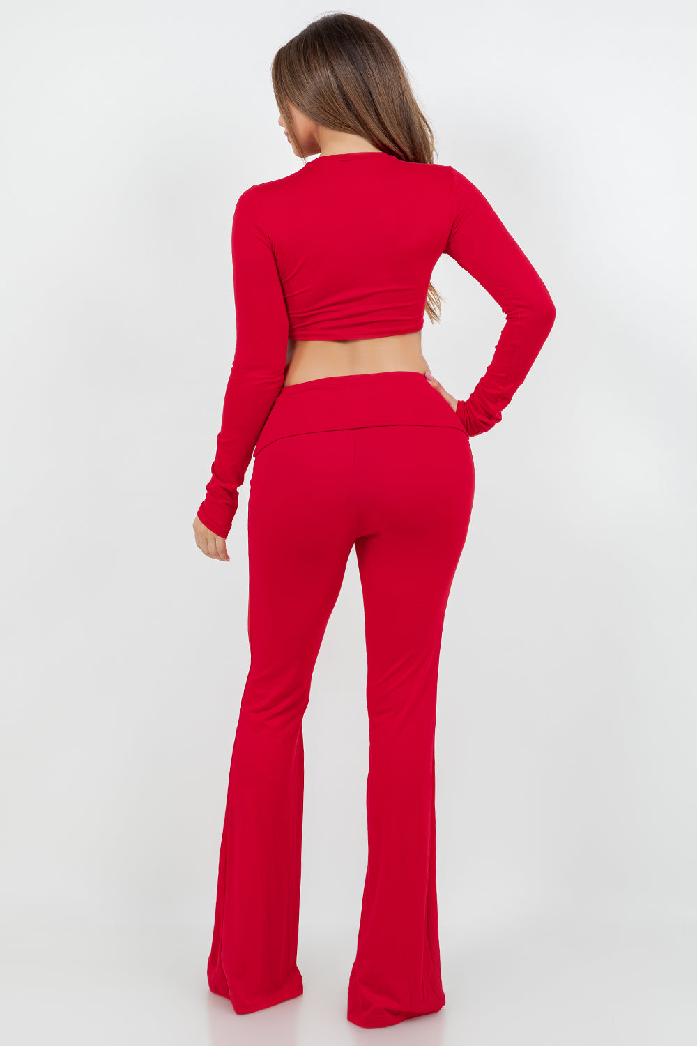 Women's Solid Mock Neck  Loungewear Set