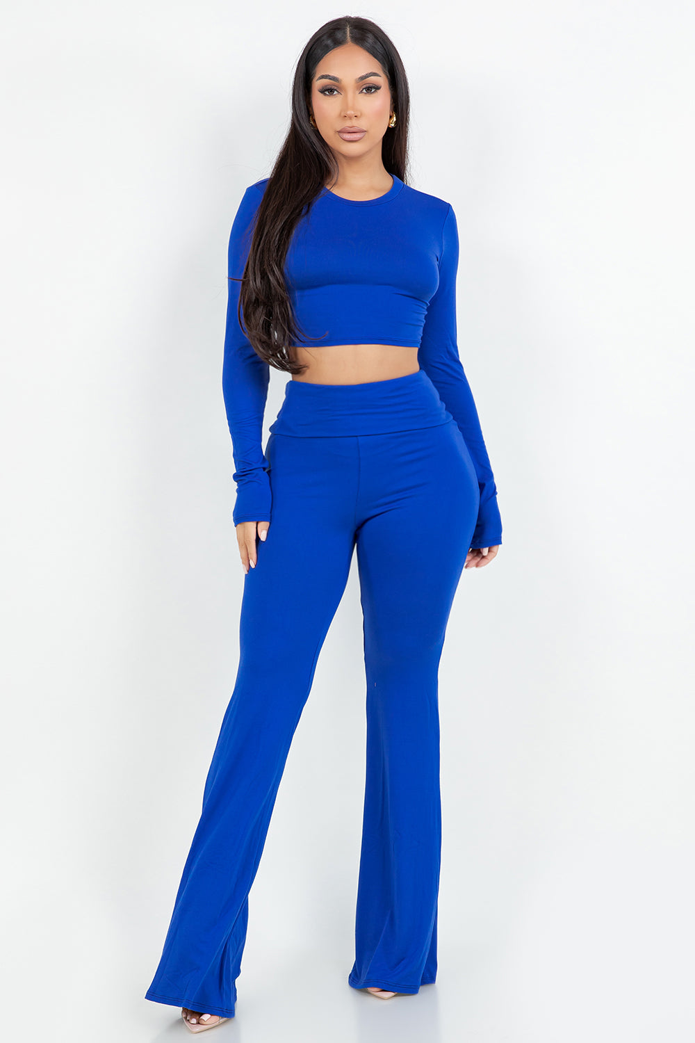 Women's Solid Mock Neck  Loungewear Set