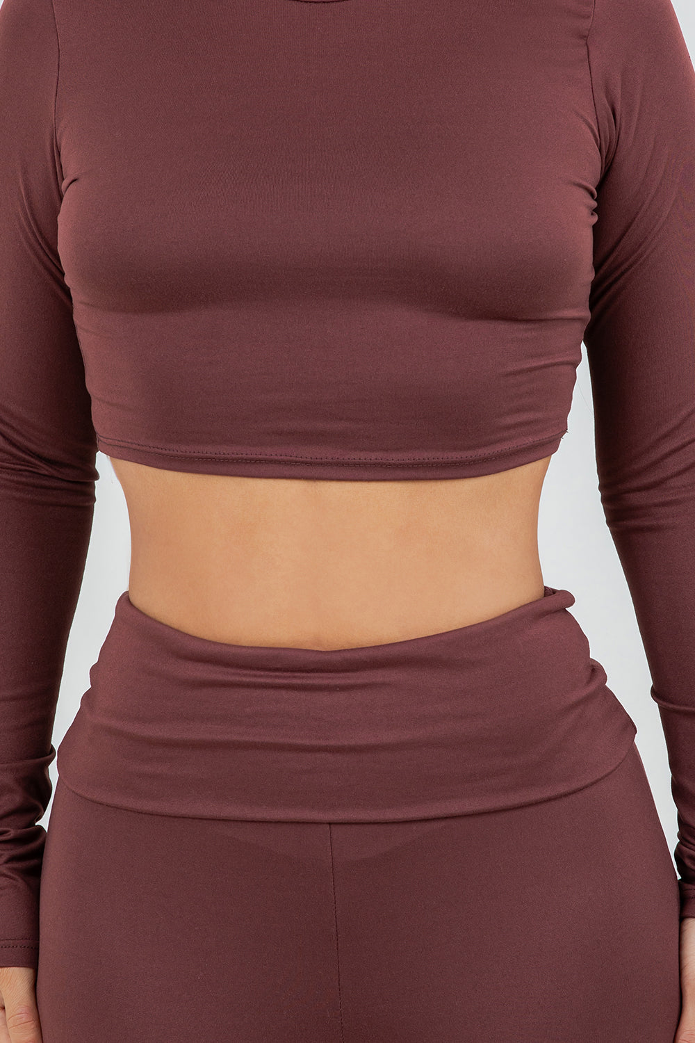 Women's Solid Mock Neck  Loungewear Set